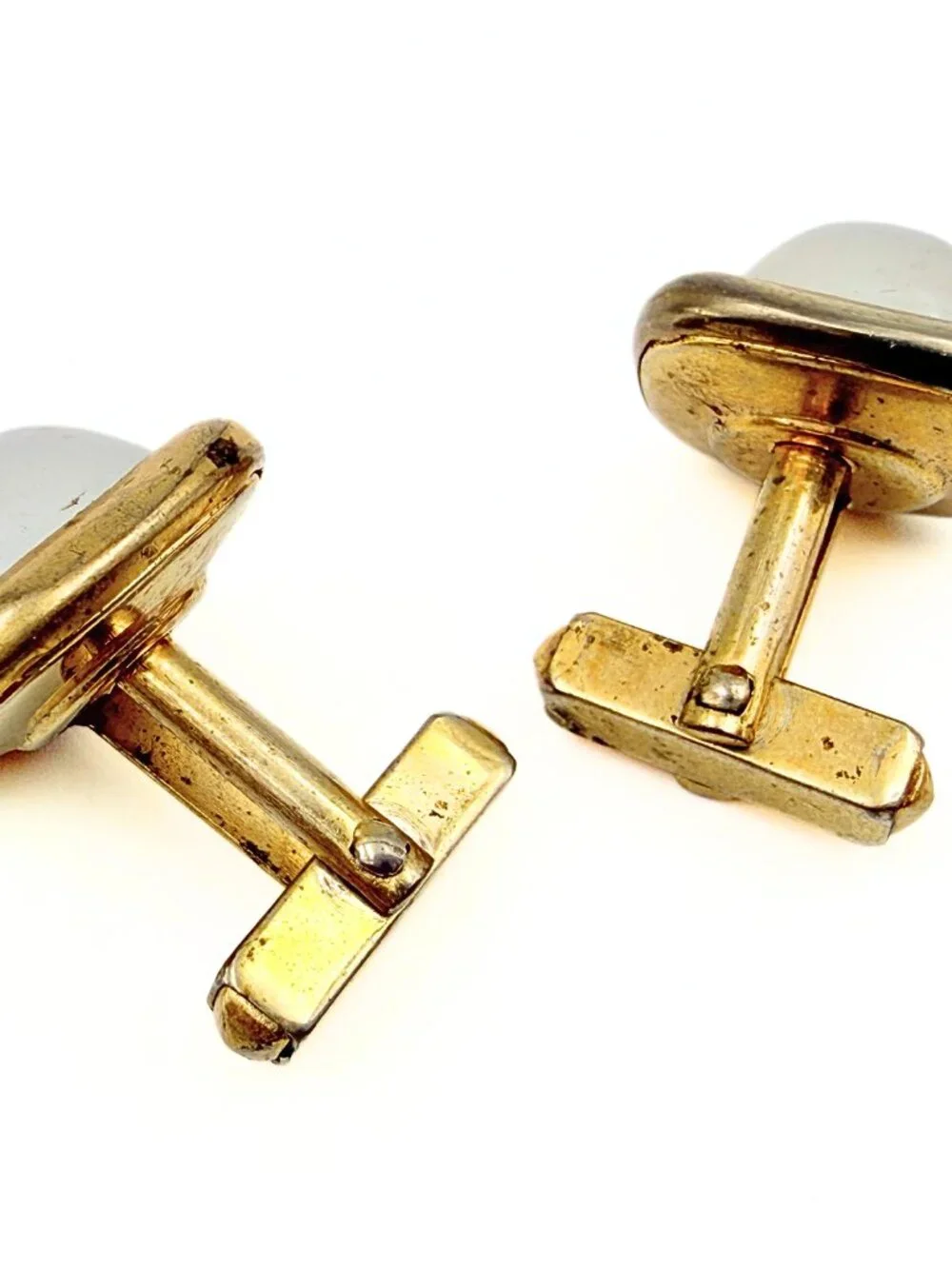 Antique Art Deco Anson Sugarloaf Opalite Gold Tone Cufflinks